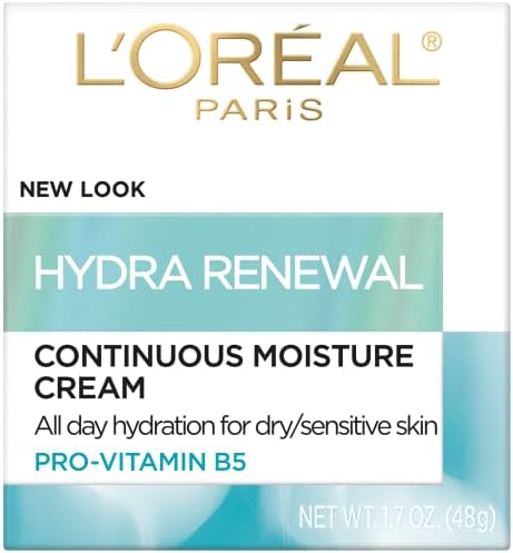 L'Oreal Paris Hydra-Renewal facial moisturizer packaging showing Pro-Vitamin B5 benefit.