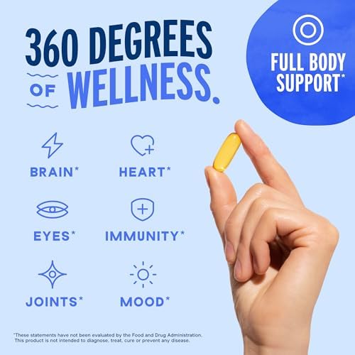 Ocean Blue Omega 3 2100 with Vitamin D3 premium imported dietary supplement bottle side panels.