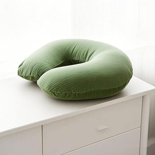 Coreeky leaf print nursing pillow covers folded in nursery setting