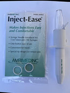 Handheld automatic injector for one milliliter TB syringes showing trigger button
