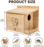 Extra Large Squirrel House 15.7" - Anti-Predator Nest Box with External Feeder, Carbonizedpine woodOutdoor Squirrel Shelter, 2-in-1 Backyard Wildlife Habitat for Tree or Fence Mount - Image 3