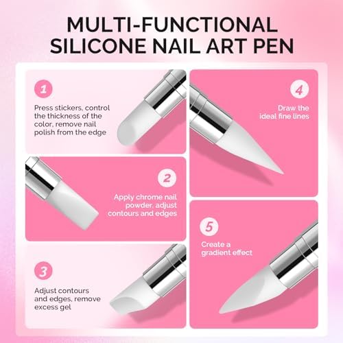 Complete set of 5 nail art carving and drawing pens