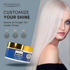 Kerabrasil matifying hair treatment mask for radiant platinum shine back label.