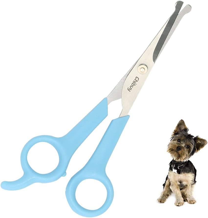 Chi-buy professional cat and dog hair cutting shears angled view.
