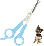 Chi-buy professional cat and dog hair cutting shears angled view.