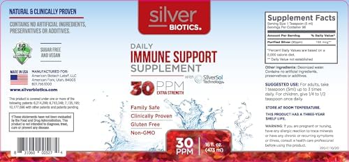 SilverSol technology daily defense immune supplement bottle side profile