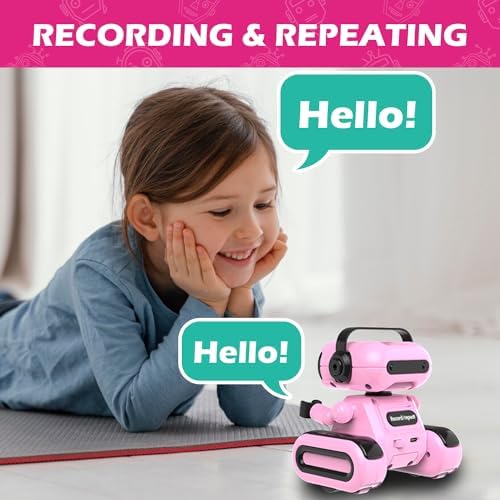 Child playing with Hasviey pink remote control robot