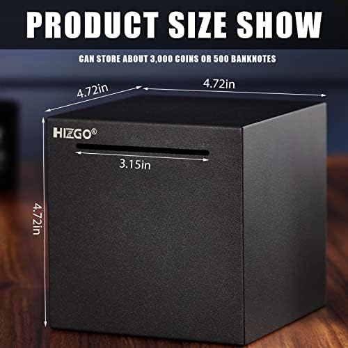 Hizgo unopenable money safe top angle showing small coin and cash slot