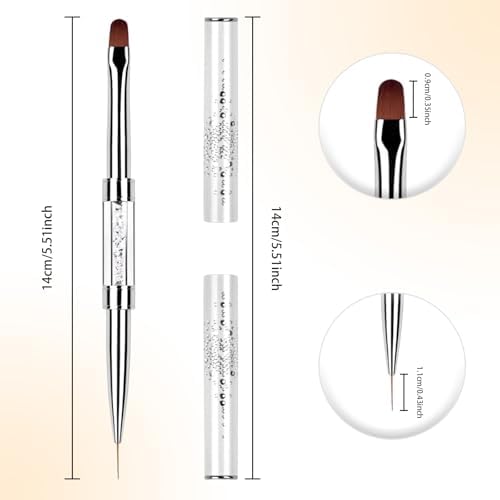 Starfa Lab nail art brush showing rhinestone handle detail