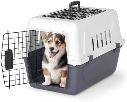 Magshion two door pet travel kennel top loading door open view