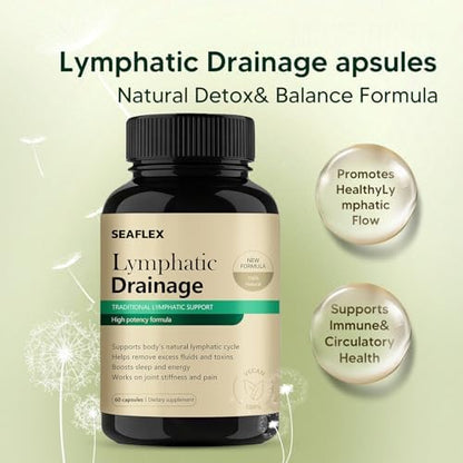 Tnaasmais Seaflex Lymphatic Drainage supplement bottle label details