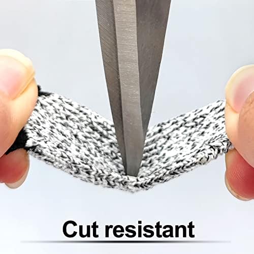 Close up of grade 5 cut resistant finger sleeve material texture