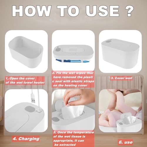 Side profile of roseate portable wipe warmer for nursery