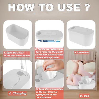 Side profile of roseate portable wipe warmer for nursery