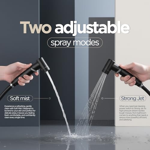 Aqua Earth matte black bidet sprayer angled product view