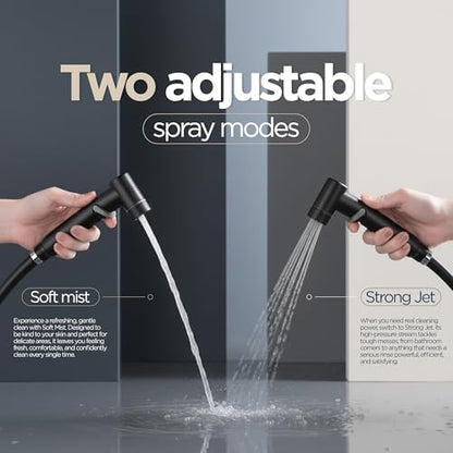 Matte black bidet sprayer wall mount installation