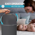 L.A. Baby Magic Diaper Pail packaging box and included accessories overview