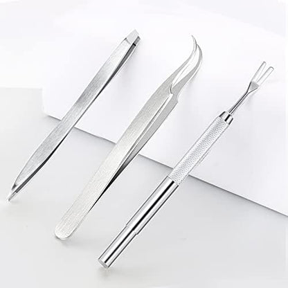 Stainless steel tick removal fork and tweezers