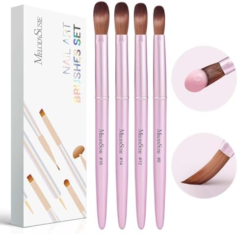 MelodySusie 4 Pieces Acrylic Nail Brush Set front view
