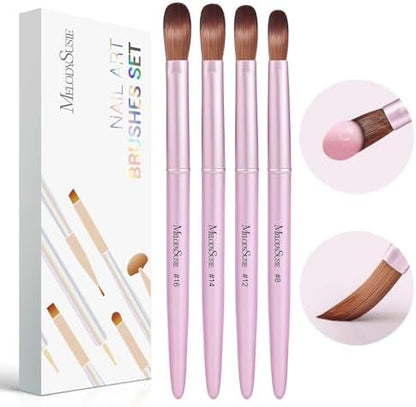 MelodySusie 4 Pieces Acrylic Nail Brush Set front view