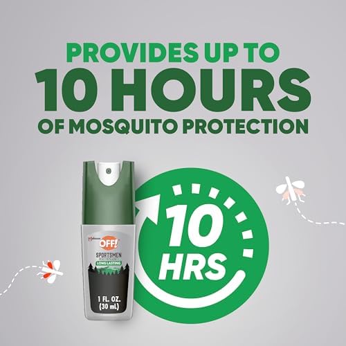 OFF! ninety eight percent DEET bug spray compact travel size bottle angled view for outdoor sportsmen.