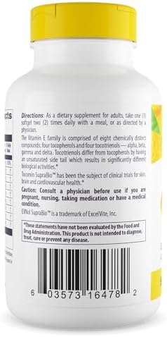 Healthy Origins palm tocotrienol 50 milligram softgels packaging side panel displaying complete supplement facts list
