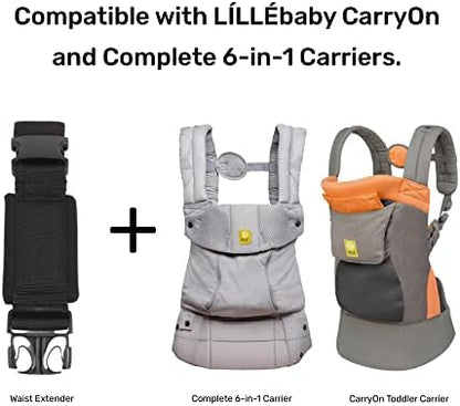 Durable cotton blend baby carrier waistband extension accessory for extended sizes