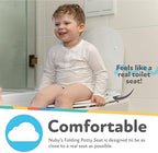 Nuby portable toilet seat folded compact showing travel storage bag