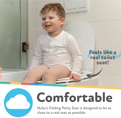 Nuby portable toilet seat folded compact showing travel storage bag