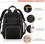 Tenot waterproof diaper backpack showing insulated bottle pockets