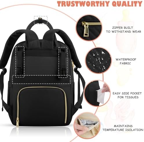 Tenot waterproof diaper backpack showing insulated bottle pockets