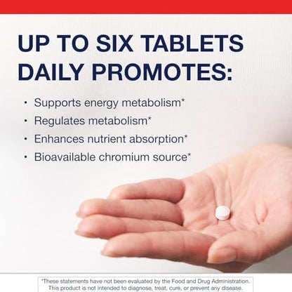 Metagenics Chromium Picolinate 200 mcg dietary supplement for blood sugar management.