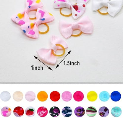 40 piece set of colorful dog hair accessories for small dogs
