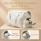 Coowarmbutb diaper bag showing side shoe compartment
