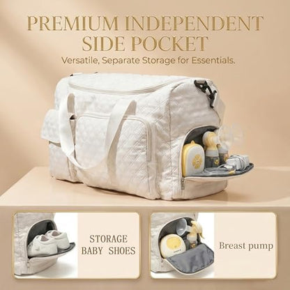 Side view showing shoe compartment of the Coowarmbutb travel bag
