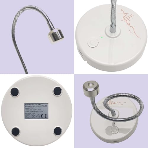 Allkem silver gooseneck nail lamp tabletop placement