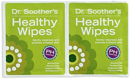 Top down view of Dr. Soother's feminine hygiene wipe box
