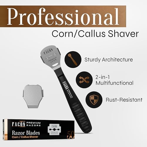 Surgical grade stainless steel foot razor for professional callus removal