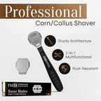 Surgical grade stainless steel foot razor for professional callus removal