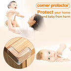 Homrealm corner guard installed on a wooden table edge