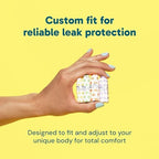Side view of o.b. fragrance-free tampons box detailing Fluid-Lock technology