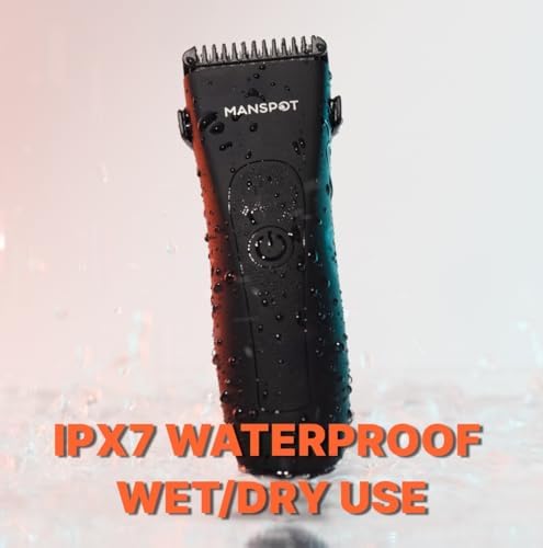 MANSPOT rechargeable trimmer being held securely with its non slip grip
