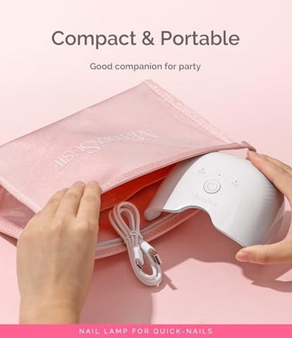MelodySusie compact UV light for gel nails displaying the simple one button timer settings.