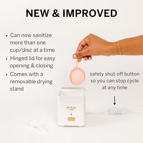 Compact menstrual cup sterilizer machine with automatic shut off button