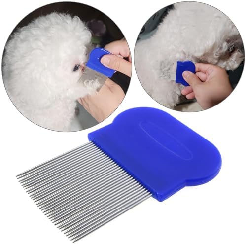 LUORNG 6-Piece Lice Removal Comb Set, Fine Metal Teeth Tool for Dogs Cats Pets and Humans to Groom and Remove Dandruff/Lice Eggs, Blue - Image 5