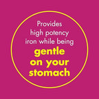 Close up of easy to swallow Slow Fe iron tablets