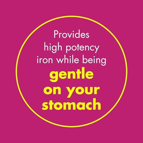 Authentic imported Slow Fe 45 milligrams iron deficiency supplement bottle standing upright