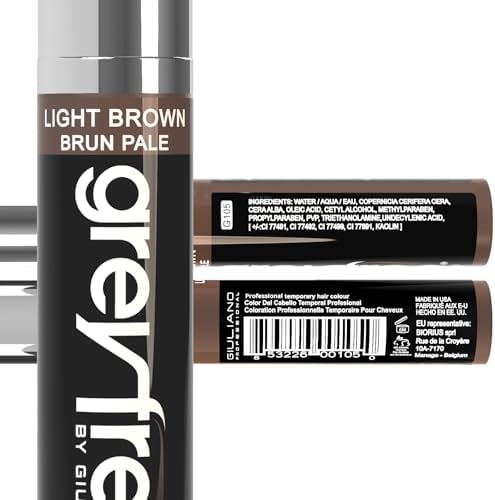 Greyfree Light Brown root concealer wand being pulled from tube