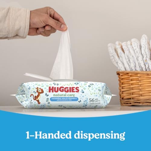 Huggies Natural Care Cucumber, Aloe and Vitamin E Baby Wipes, Hypoallergenic, Scented, 10 Flip-Top Packs (560 Wipes Total), Packaging May Vary - Image 7