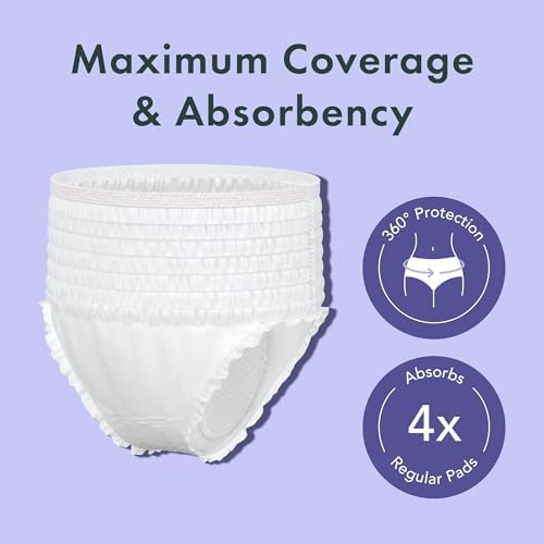 Rael postpartum essentials period diaper underwear displaying three hundred and sixty degree leak protection mechanism